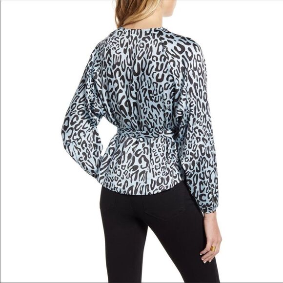 Rebecca Minkoff Angelina Leopard Print Tie Waist Blouse Size Small - Picture 3 of 15